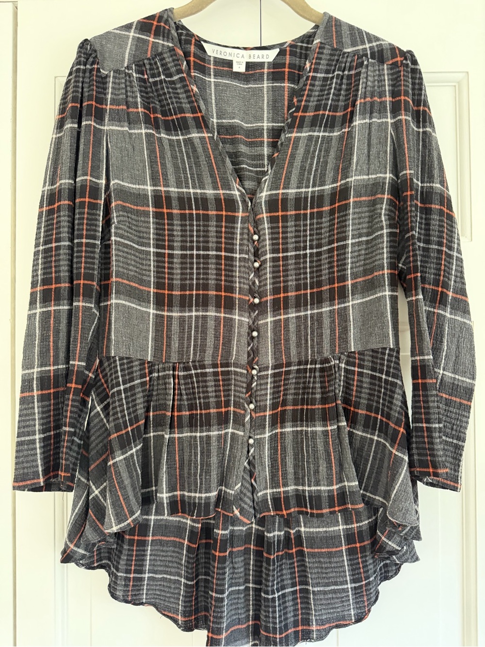 Veronica Beard Gray Plaid Tunic